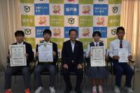 市内中学校表敬訪問 全日本中学校陸上競技選手権大会結果報告