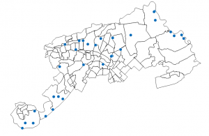 セキレイの仲間のマップ