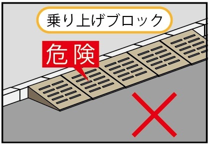 乗り入れブロックの設置はできません