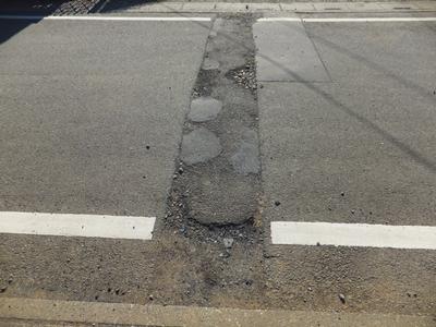 道路の陥没の画像