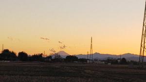 坂戸の夕日と富士